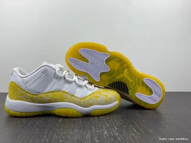 Rep Husky Yellow Air Low WMNS Jordan 11 Snakeskin AH7860-107 0602
